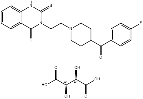 3-[2-[4-(4-fluorobenzoyl)piperidino]ethyl]-2,3-dihydro-2-thioxoquinazolin-4(1H)-one [R-(R*,R*)]-tartrate Struktur