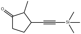 Cyclopentanone, 2-methyl-3-[(trimethylsilyl)ethynyl]- (9CI) Struktur