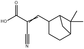 2-cyano-3-(6,6-dimethylbicyclo[3.1.1]hept-2-yl)acrylic acid Struktur