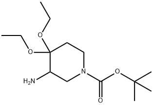 3-Amino-4,4-diethoxypiperidine-1-carboxylic acid tert-butyl ester Struktur