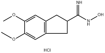 2,3-dihydro-N-hydroxy-5,6-dimethoxy-1H-indene-2-carboxamidine monohydrochloride Struktur