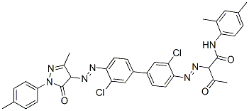 2-[[3,3'-dichloro-4'-[[4,5-dihydro-3-methyl-5-oxo-1-(p-tolyl)-1H-pyrazol-4-yl]azo][1,1'-biphenyl]-4-yl]azo]-N-(2,4-dimethylphenyl)-3-oxobutyramide Struktur