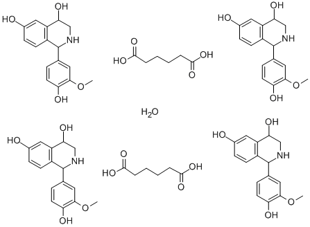 4,6-Isoquinolinediol, 1,2,3,4-tetrahydro-1-(4-hydroxy-3-methoxyphenyl) -, hexanedioate, hydrate (4:2:1) Struktur