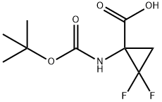 1-((tert-Butoxycarbonyl)aMino)-2,2-difluorocyclopropanecarboxylic acid Struktur