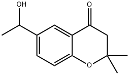 4H-1-Benzopyran-4-one, 2,3-dihydro-6-(1-hydroxyethyl)-2,2-dimethyl- Struktur