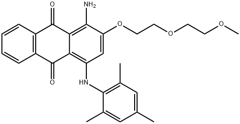 1-amino-2-[2-(2-methoxyethoxy)ethoxy]-4-[(2,4,6-trimethylphenyl)amino]anthraquinone Struktur