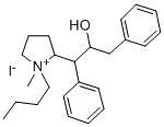 1-Butyl-2-(1,3-diphenyl-2-hydroxypropyl)-1-methylpyrrolidinium iodide Struktur