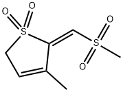 Thiophene, 2,5-dihydro-3-methyl-2-[(methylsulfonyl)methylene]-, 1,1-dioxide, (2E)- (9CI) Struktur