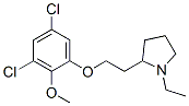 (-)-2-[2-(3,5-dichloro-2-methoxyphenoxy)ethyl]-1-ethylpyrrolidine Struktur