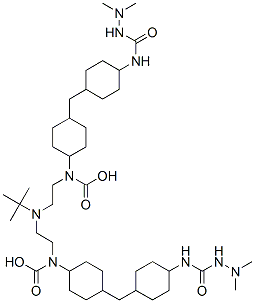 [tert-butylimino]diethane-2,1-diyl bis[[4-[[4-[[(2,2-dimethylhydrazino)carbonyl]amino]cyclohexyl]methyl]cyclohexyl]carbamate] Struktur