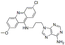 N-[3-(6-aminopurin-9-yl)propyl]-6-chloro-2-methoxy-acridin-9-amine Struktur