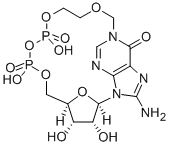 8-AMINO-N1-[(5ALPHA,ALPHA-O-PHOSPHORYLETHOXY)METHYL]-5ALPHA-O-PHOSPHORYLINOSINE 5ALPHA,5ALPHA,ALPHA-CYCLICPYROPHOSPHATE Struktur