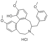 5H-Dibenz(d,f)azonin-1-ol, 6,7,8,9-tetrahydro-2,12-dimethoxy-6-((3-met hoxyphenyl)methyl)-7-methyl-, hydrochloride, (-)- Struktur