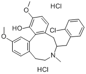 5H-Dibenz(d,f)azonin-1-ol, 6,7,8,9-tetrahydro-6-((2-chlorophenyl)methy l)-2,12-dimethoxy-7-methyl-, hydrochloride, (-)- Struktur