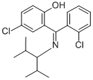 4-Chloro-2-((2-chlorophenyl)((2-methyl-1-(1-methylethyl)propyl)imino)m ethyl)phenol Struktur