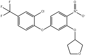 3-[5-[2-chloro-4-(trifluoromethyl)phenoxy]-2-nitro-phenoxy]oxolane Struktur