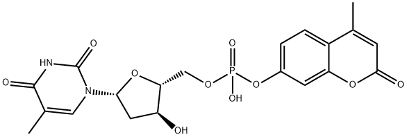 4-methylumbelliferyl thymidine 5'-phosphate Struktur