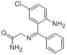 syn-2-(N-(alpha-Phenyl-2-amino-5-chlorobenzylidenyl)amino)acetamide Struktur