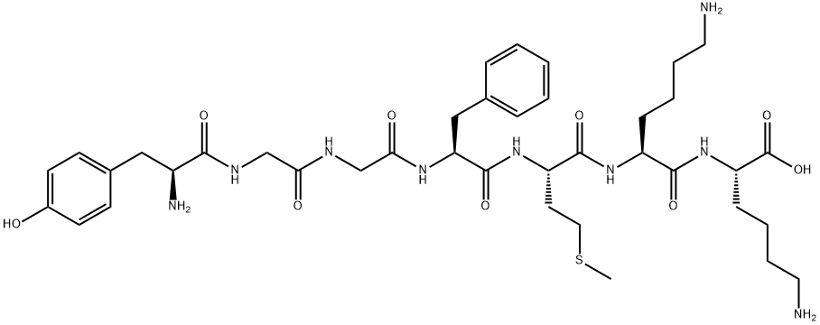 H-TYR-GLY-GLY-PHE-MET-LYS-LYS-OH Struktur