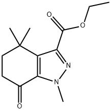 1,4,4-TRIMETHYL-7-OXO-4,5,6,7-TETRAHYDRO-1H-INDAZOLE-3-CARBOXYLIC ACID ETHYL ESTER Struktur