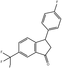 3-(4-fluorophenyl)-6-(trifluoromethyl)indan-1-one Struktur