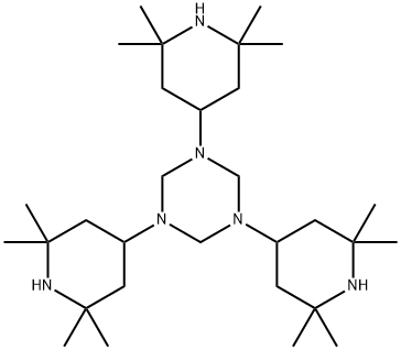 hexahydro-1,3,5-tris(2,2,6,6-tetramethyl-4-piperidyl)-1,3,5-triazine Struktur