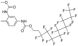 2-Methoxycarbonylamino-4-[(3,3,4,4,5,5,6,6,7,7,8,8,9,9,10,10,11,11,11-nonadecafluoroundecyl)oxycarbonylamino]toluene Struktur