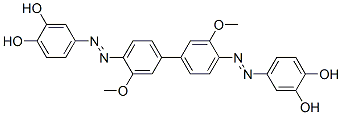 4,4'-[(3,3'-Dimethoxy[1,1'-biphenyl]-4,4'-diyl)bis(azo)]bis-1,2-benzenediol Struktur