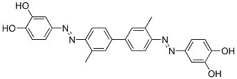 4,4'-[(3,3'-Dimethyl[1,1'-biphenyl]-4,4'-diyl)bis(azo)]bispyrocatechol Struktur