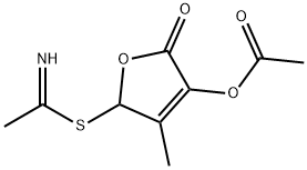 Ethanimidothioic acid, 4-(acetyloxy)-2,5-dihydro-3-methyl-5-oxo-2-furanyl ester (9CI) Struktur