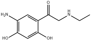 Ethanone, 1-(5-amino-2,4-dihydroxyphenyl)-2-(ethylamino)- (9CI) Struktur