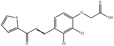 2-[2,3-dichloro-4-[(E)-3-oxo-3-thiophen-2-yl-prop-1-enyl]phenoxy]aceti c acid Struktur