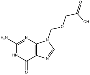 9-carboxymethoxymethylguanine Struktur