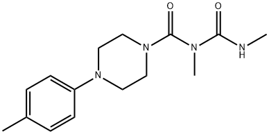 1-Piperazinecarboxamide, N-methyl-N-((methylamino)carbonyl)-4-(4-methy lphenyl)- Struktur