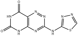 3-(1,3,4-Thiadiazol-2-ylamino)pyrimido[4,5-e]-1,2,4-triazine-6,8(2H,7H)-dione Struktur