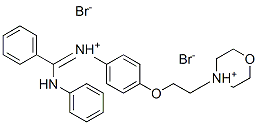 (anilino-phenyl-methylidene)-[4-[2-(1-oxa-4-azoniacyclohex-4-yl)ethoxy ]phenyl]azanium dibromide Struktur