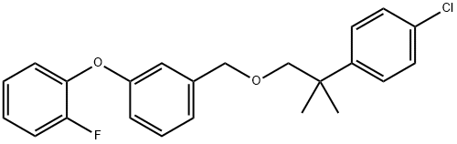 1-((2-(4-Chlorophenyl)-2-methylpropoxy)methyl)-3-(2-fluorophenoxy)benz ene Struktur