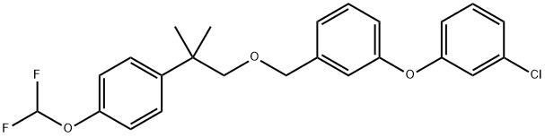 3-(3-Chlorophenoxy)benzyl 2-(4-difluoromethoxyphenyl)-2-methylpropyl e ther Struktur