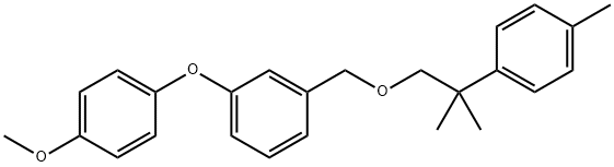 1-(4-Methoxyphenoxy)-3-((2-(4-methylphenyl)-2-methylpropoxy)methyl)ben zene Struktur