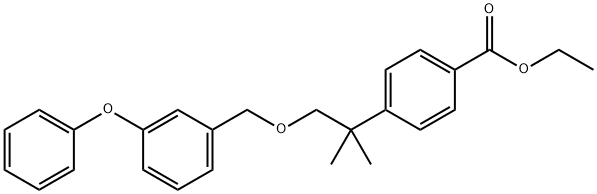 3-Phenoxybenzyl 2-(4-ethoxycarbonylphenyl)-2-methylpropyl ether Struktur