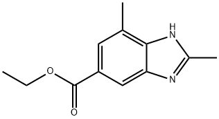 1H-Benzimidazole-5-carboxylicacid,2,7-dimethyl-,ethylester(9CI) Struktur