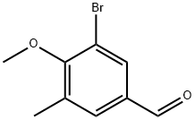 Benzaldehyde, 3-bromo-4-methoxy-5-methyl- (9CI) Struktur