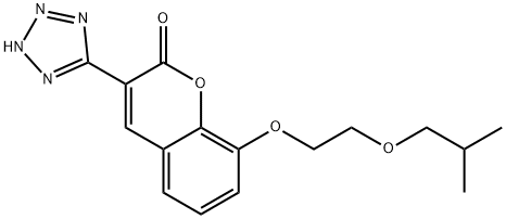 8-(5-Methyl-3-oxahexyloxy)-3-(1H-tetrazol-5-yl)coumarin Struktur