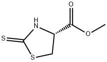 (-)-methyl (R)-2-thioxothiazolidine-4-carboxylate Struktur