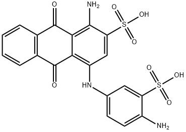 1-amino-4-(4-amino-3-sulphoanilino)-9,10-dihydro-9,10-dioxoanthracene-2-sulphonic acid Struktur