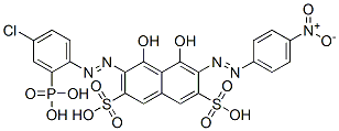 3-[(4-Chloro-2-phosphonophenyl)azo]-4,5-dihydroxy-6-[(4-nitrophenyl)azo]-2,7-naphthalenedisulfonic acid Struktur