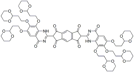 s-Indacene-1,3,5,7(2H,6H)-tetrone,  2,6-bis[6,7,8-tris[2-(1,3-dioxan-2-yl)ethoxy]-1,4-dihydro-4-oxo-2-quinazolinyl]-  (9CI) Struktur