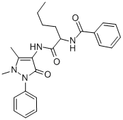 BENZAMIDE, N-(1-(ANTIPYRINYLCARBAMOYL)PENTYL)- Struktur