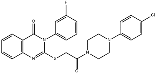 2-[2-[4-(4-chlorophenyl)piperazin-1-yl]-2-oxo-ethyl]sulfanyl-3-(3-fluo rophenyl)quinazolin-4-one Struktur