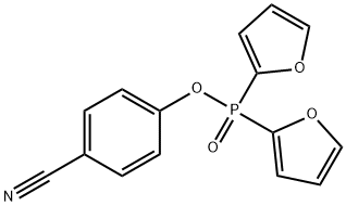 4-Cyanophenyl di-2-furanylphosphinate Struktur